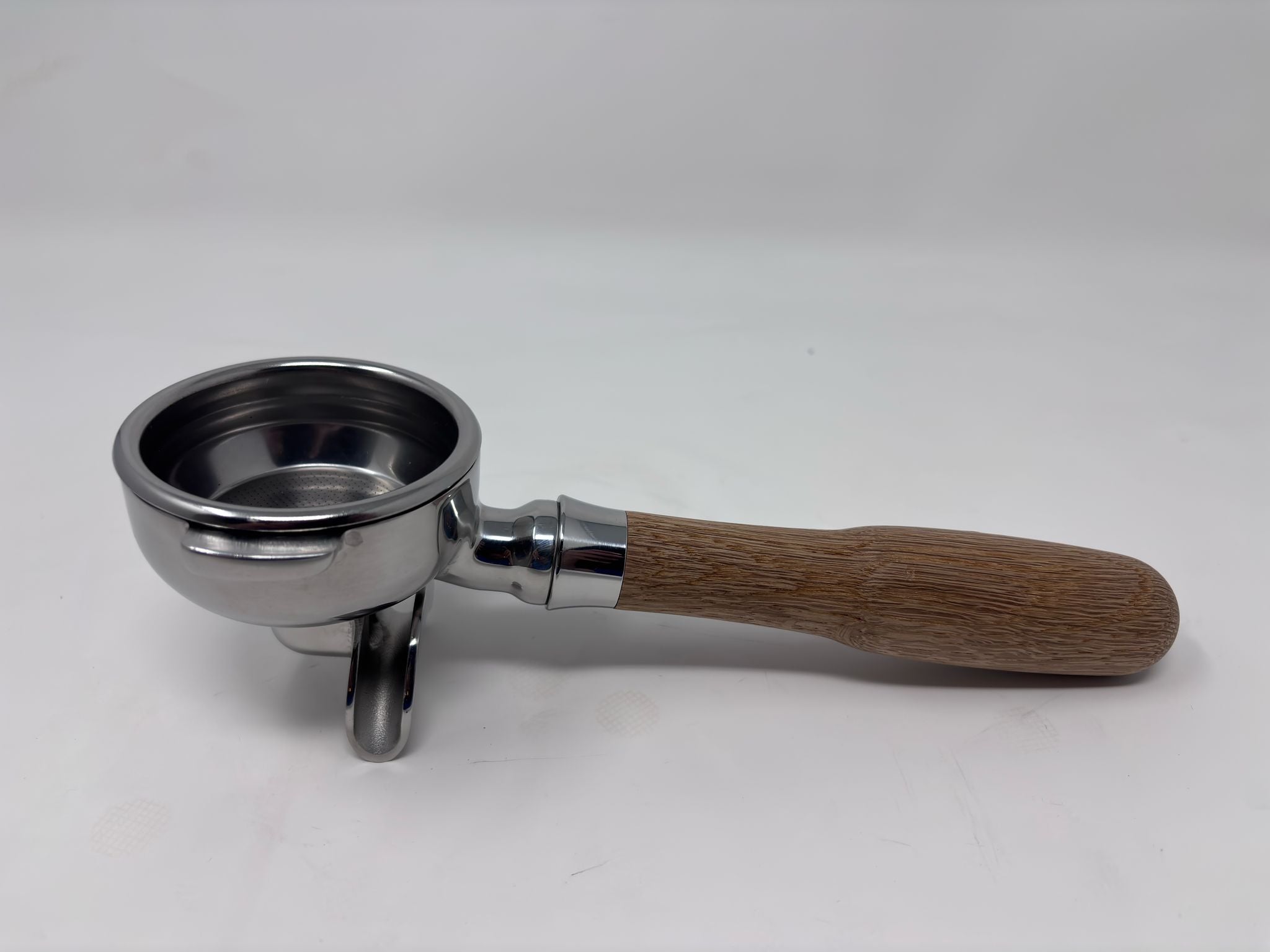 58mm Double Spout Portafilter with Wood Handle – Espresso Outlet LLC