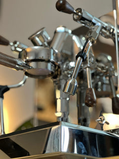 Turin Gallatin espresso machine — steam and hot-water control detail 6