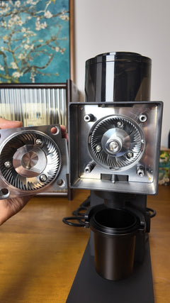 CF64V 64mm flat burr inside the grinding chamber