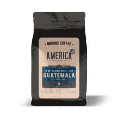 America Coffee Co. Guatemala Bourbon Barrel-Aged Coffee ground-coffee package