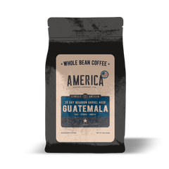 America Coffee Co. Guatemala Bourbon Barrel-Aged Coffee whole-bean package