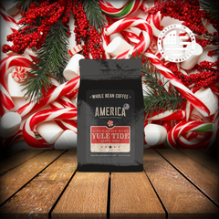 America Coffee Co. Yule Tide Candy Cane Coffee brewing and serving presentation