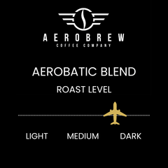 Aerobatic Blend roast scale showing dark roast