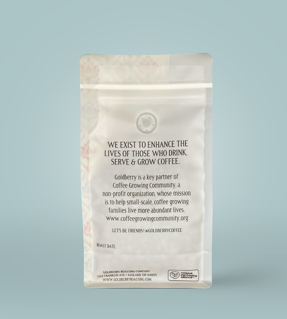 Bag of specialty roast coffee from Origin Unknown with notes of Rich Flavors