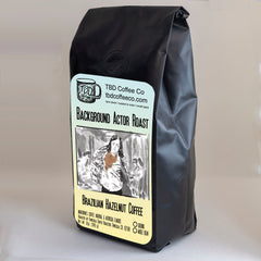 Background Actor hazelnut coffee white package view