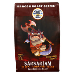Dragon Roast Barbarian Dark Espresso Blend — Bag of specialty roast coffee from Origin Unknown with notes of Rich Flavors — image 1