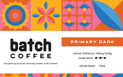 Primary Dark label listing cocoa, tobacco and heavy body