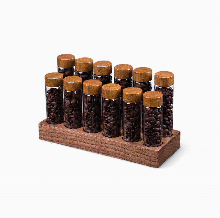 Coffee Beans Storage Container Tube Glass Display Rack