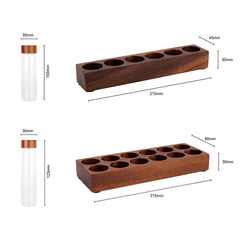 Lab-style coffee bean storage rack detail