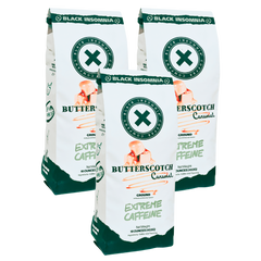 Three Butterscotch Caramel coffee bags