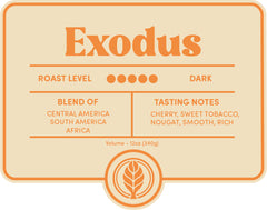 Black Elm Exodus Dark Roast Blend package