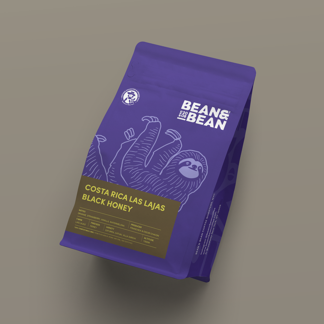 Bag of specialty roast coffee from Costa Rica with notes of Fruity