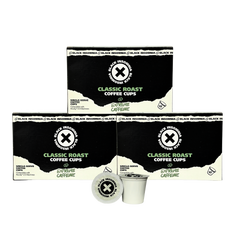 Three boxes of Classic Roast single-serve coffee