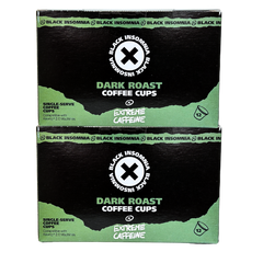 Two boxes of Dark Roast single-serve coffee