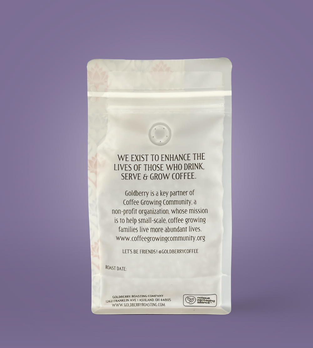 Bag of light roast coffee from Blend with notes of Fruity, Floral