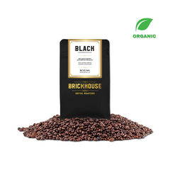 Brickhouse Black organic dark roast coffee bag
