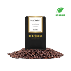 Brickhouse Black and Tan organic coffee blend bag