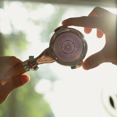 High-extraction Italian-style bottomed portafilter handle