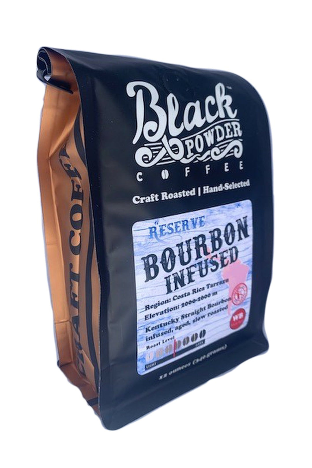 Bag of specialty roast coffee from Costa Rica with notes of Rich Flavors