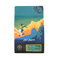 Front view of the colorful Café Bonito bag — Kickoff Café Bonito Brazilian Single-Origin Coffee
