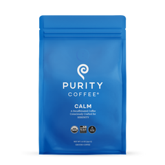 Purity CALM Water-Process Decaf Ground Coffee — front of ground-coffee bag