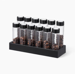 Lab-style coffee bean storage rack component