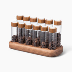 Lab-style coffee bean storage rack component