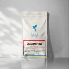 Blue Hummingbird Latin America Low-Caffeine Coffee — front coffee package