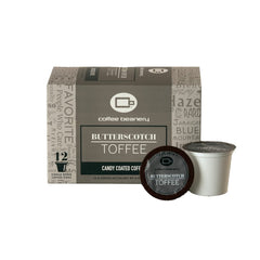 Coffee Beanery Butterscotch Toffee Flavored Coffee — regular, 12-count pod box, automatic-drip grind, image 2