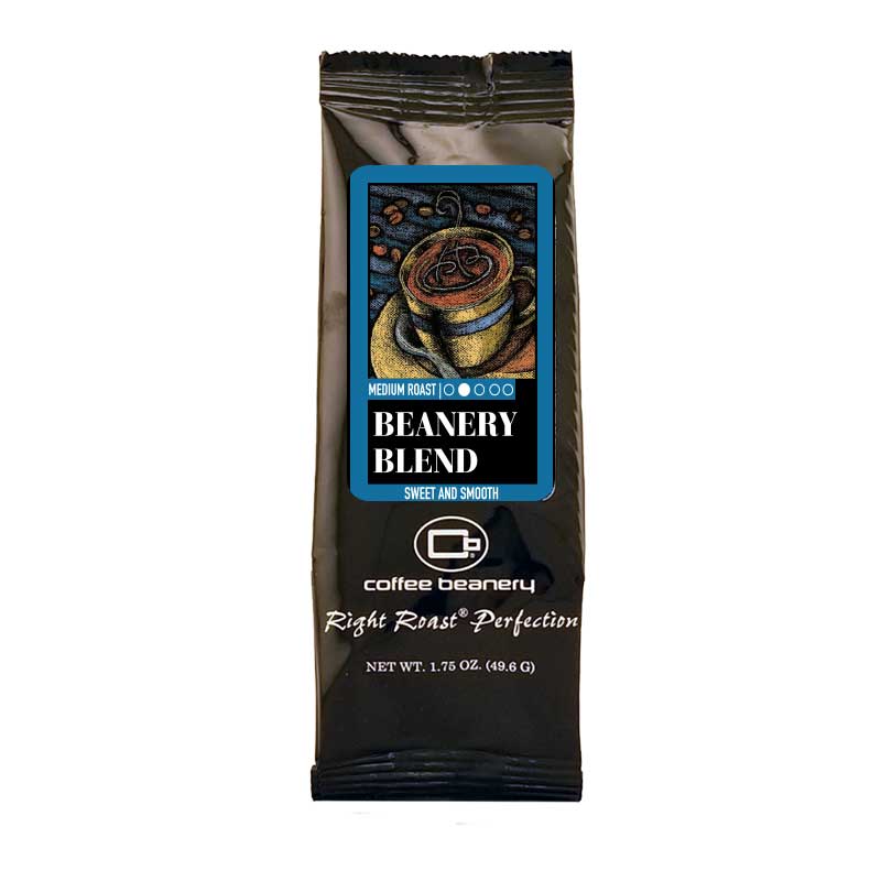 Bag of medium roast coffee from Blend with notes of Chocolate