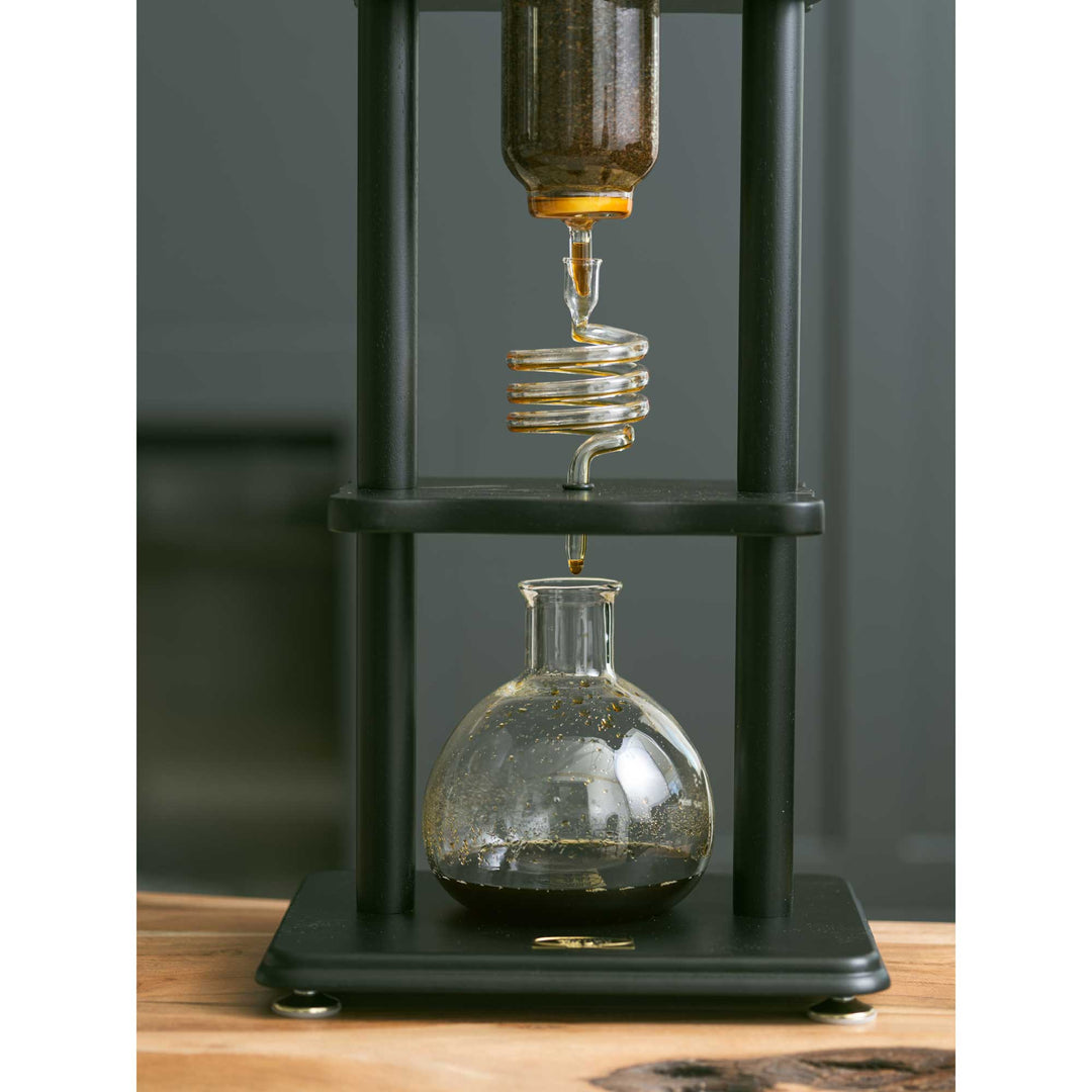 Yama 6-8 Cup Cold Brew Tower Straight Black Wood Frame (32oz)