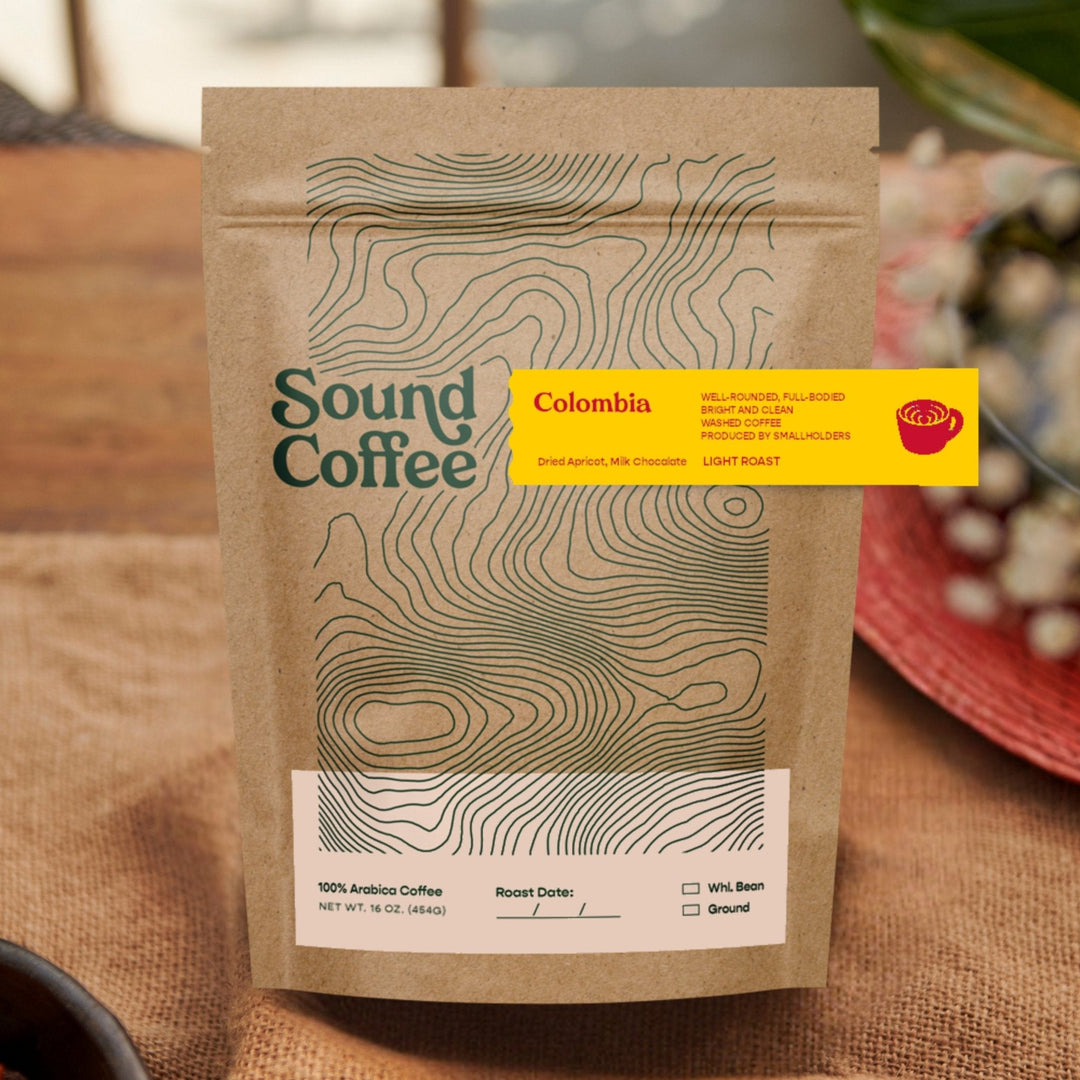 Bag of specialty roast coffee from Origin Unknown with notes of Chocolate