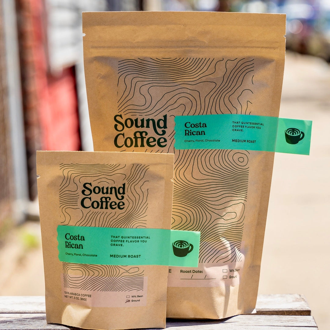 Bag of specialty roast coffee from Origin Unknown with notes of Chocolate, Floral