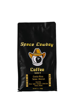 Front of Space Cowboy Costa Rica black coffee bag