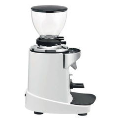 Ceado E37J white coffee grinder, side view