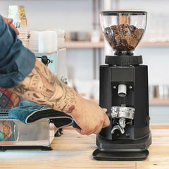 Ceado E5P espresso grinder staged on a coffee bar