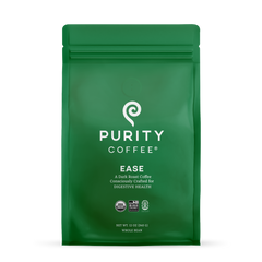 Purity EASE Organic Dark Roast Whole Bean Coffee — front of whole-bean coffee bag