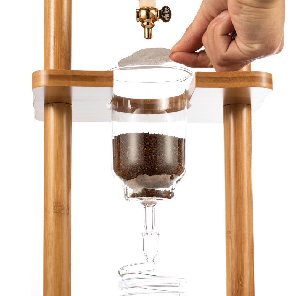Yama 6 8 Cup Cold Brew Tower Bamboo Straight Frame 32oz Espresso Outlet LLC