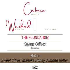 The Foundation Washed Caturra Coffee — product and packaging image 1