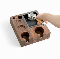 Lab-style coffee bean storage rack detail