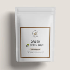 GABEE espresso blend pouch in side lighting