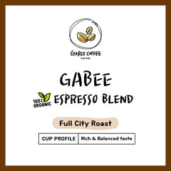 GABEE espresso blend Full City roast label
