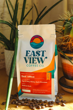 East View Half-A$$ed Half-Caff coffee bag photograph