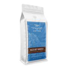 Hazelnut Harvest whole-bean flavored coffee package detail