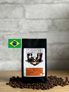 Surje coffee bag with a Brazil flag