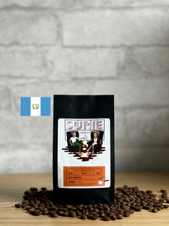 Surje coffee bag with a Guatemala flag