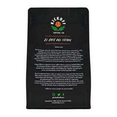 Black back panel of the Impact USA bag — Kickoff Impact USA El Salvador Coffee, 12 oz