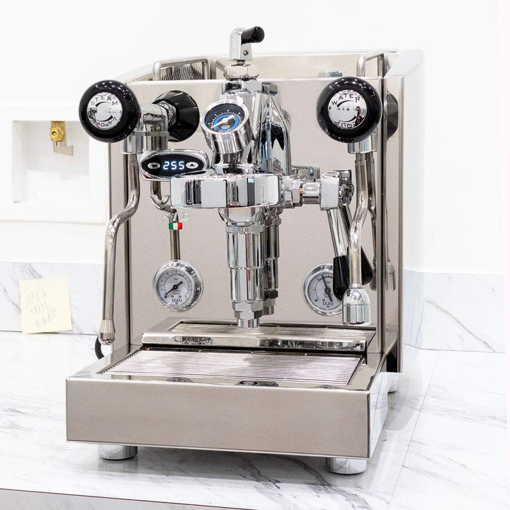 Izzo Vivi PID espresso machine on a home coffee bar