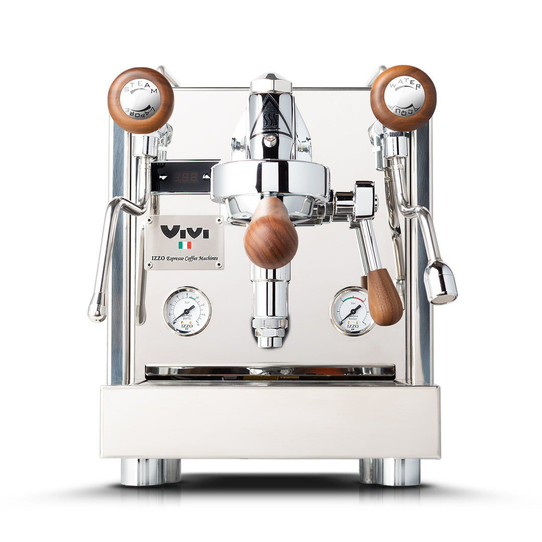 Izzo Vivi PID espresso machine with wood side panels