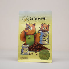 GABEE illustrated coffee bag with two bears and coffee beans